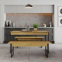 Ver imagem 6 de Mesa de Jantar Tub C-02 Bancos Lâmina Mel - Est.preta Lâmina Mel - Est.preta