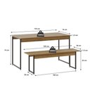 Ver imagem 4 de Mesa de Jantar Tub C-02 Bancos Lâmina Mel - Est.preta Lâmina Mel - Est.preta