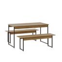 Ver imagem 2 de Mesa de Jantar Tub C-02 Bancos Lâmina Mel - Est.preta Lâmina Mel - Est.preta