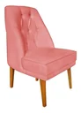 Ver imagem 2 de Kit 4 Cadeiras para Sala de Jantar Escritório Estofada Berlim Retro Suede Rosa Claro Eli Móveis e de