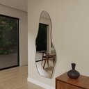 Ver imagem 1 de Espelho Orgânico 115cm X 60cm E15 Moldura Couro Café Luxo Quarto