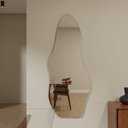 Ver imagem 2 de Espelho Orgânico 115cm X 60cm E15 Moldura Couro Café Luxo Quarto