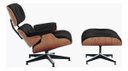 Ver imagem 3 de Poltrona Charles Eames com Puff - Couro Preto - Freijó