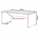 Ver imagem 2 de Mesa de Escritório 1,50×0,60m Sem Gavetas – NOGAL SEVILHA/PRETO