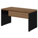 Ver imagem 1 de Mesa de Escritório 1,50×0,60m Sem Gavetas – NOGAL SEVILHA/PRETO