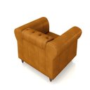 Ver mais imagens de Poltrona Decorativa Sala de Estar Stanford Chesterfield Pés de Madeira Couro Mel G58 - Gran Belo