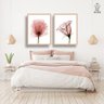 Conjunto Kit 2 Quadros Decorativos Quarto Flores Rose Romantico - 1