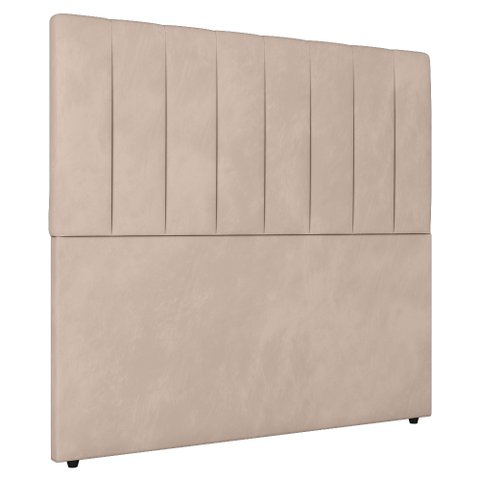 Cabeceira Cama Box Solteiro Ivana 90cm Veludo Bege - Abmaza