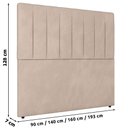 Ver imagem 2 de Cabeceira Cama Box Solteiro Ivana 90cm Veludo Bege - Abmaza