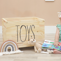 Caixote Baú Madeira Little Toys Organizador para Brinquedos com Rodinhas - 6