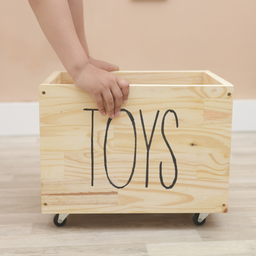 Caixote Baú Madeira Little Toys Organizador para Brinquedos com Rodinhas - 8