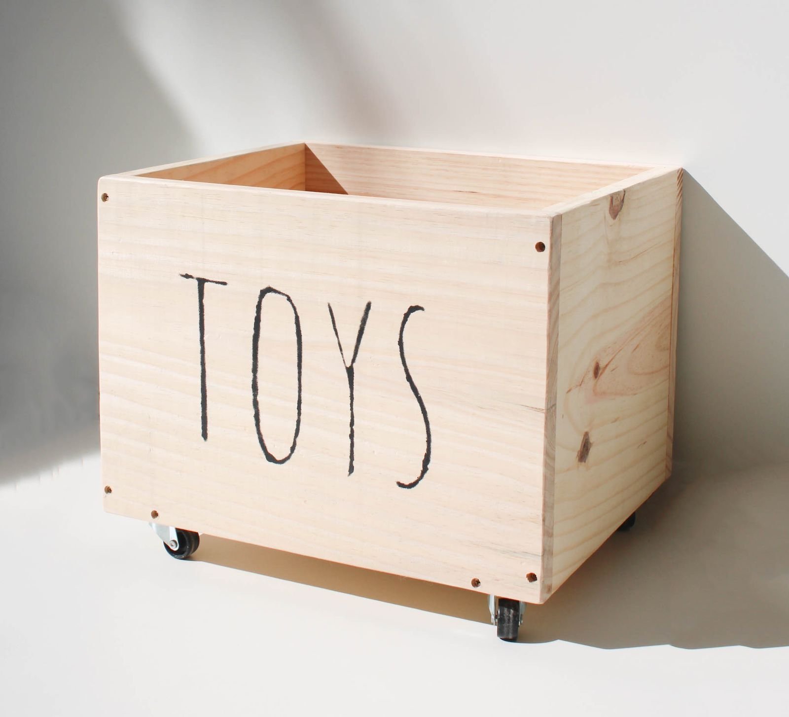 Caixote Baú Madeira Little Toys para Brinquedos com Rodinhas 40x37 cm