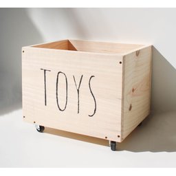 Caixote Baú Madeira Little Toys Organizador para Brinquedos com Rodinhas - 1