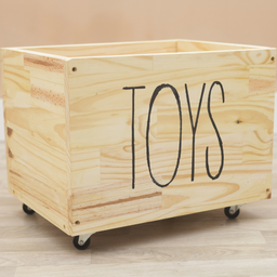 Caixote Baú Madeira Little Toys Organizador para Brinquedos com Rodinhas - 4