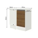 Ver imagem 2 de Balcão Smart 100% Mdf com Tampo 1 Porta Branco Rustic