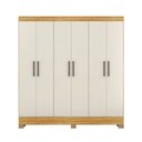 Ver imagem 4 de Guarda Roupa Roupeiro Prático 6 Portas 3 Gavetas Cinamon Touch Off White Demóbile