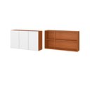 Ver imagem 3 de Armário Suspenso 120cm 3 Portas Luana/clara - Cinamomo/branco Aramóveis