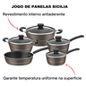 Jogo De Panelas Antiaderente Tramontina Sicília 10 Peças Silicia Grafite Barato - 4