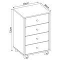 Ver imagem 2 de Mesa de Cabeceira Lateral Apoio 4 Gavetas Presence com Rodízios para Quarto Amendola Demóbile