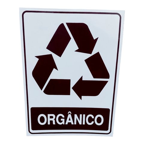 Placa Adesiva Sinalização Lixo Organico 15x20 Cm Adesivo