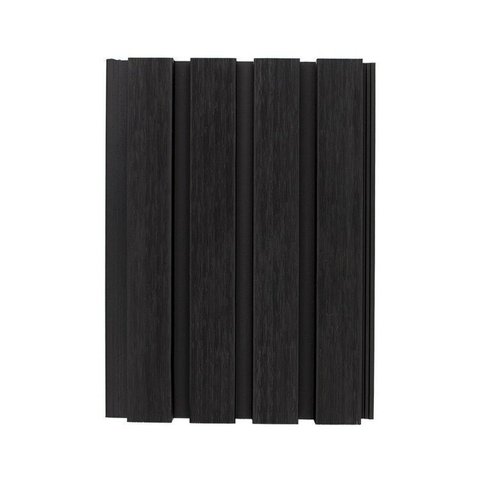Painel Ripado Externo em Placa 21,9x290cm (9,52m²) WPC Preto Casa Grassi