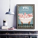 Ver imagem 2 de Quadro Decorativo Banheiro Porquinhos 33x24cm - com Vidro:madeira Branca