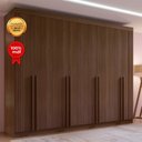 Ver imagem 7 de Guarda-Roupa Casal 100% MDF 8 Portas 8 Gavetas Império Ripado Marrom Castanho