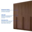 Ver mais imagens de Guarda-Roupa Casal 100% MDF 8 Portas 8 Gavetas Império Ripado Marrom Castanho