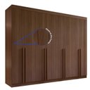 Ver imagem 6 de Guarda-Roupa Casal 100% MDF 8 Portas 8 Gavetas Império Ripado Marrom Castanho