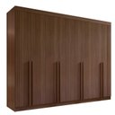 Ver imagem 2 de Guarda-Roupa Casal 100% MDF 8 Portas 8 Gavetas Império Ripado Marrom Castanho