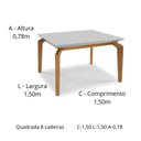 Ver imagem 3 de Mesa de Jantar Quadrada Prince Tampo de Vidro 1,50x1,50