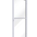Ver imagem 2 de Porta de Alumínio de Giro de Vidro com Travessa 215x85cm Lucasa Ideale Abertura Direita Branco