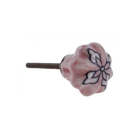Puxador de Cerâmica Design Flor Com Detalhes
