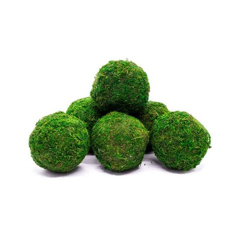 Kit com 6 Bola de Grama Artificial Decorativa 10X10Cm