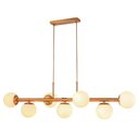 Ver imagem 1 de Luminária Pendente Jabuticaba Cor Dourado Globos Opaco Branco Inl100