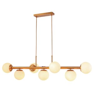 Luminária Pendente Jabuticaba Cor Dourado Globos Opaco Branco Inl100