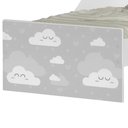 Ver imagem 3 de Cama Infantil Nuvens Cinza com Colchão Mini Cama MDF Branco Cambel Móveis