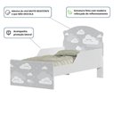 Ver imagem 4 de Cama Infantil Nuvens Cinza com Colchão Mini Cama MDF Branco Cambel Móveis