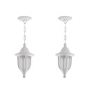 Ver imagem 1 de 2 Pendente Colonial Branco Externo 52cm Retro Pergolado Alu37