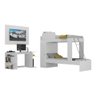 Conjunto Quarto Beliche com Colchão e Mesa Gamer/painel Tv até 65" Multimóveis Mp4216 Branco - 1