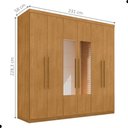 Ver imagem 2 de Guarda Roupa Casal Renoir 6 Portas Bater 4 Gavetas MDF Naturalle Framar