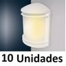 10 Luminária Arandela Parede Externa Termoplástico Elegance Branca Muro Ac995 - 2