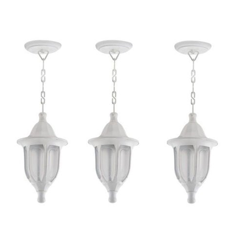 3 Pendente Externo Medieval Branco Vintage Varanda Alu37