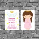 Ver imagem 1 de Kit 2 Placas Parede Anjo da Guarda Rosa 18x27cm
