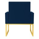 Ver imagem 3 de Kit 2 Poltronas para Recepção Thais com Base de Ferro Dourado Resistente Azul