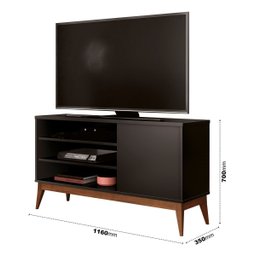 Rack Tv 42 Mdp Madeira Edn Móveis Modelo Vinci 116cm:preto - 3