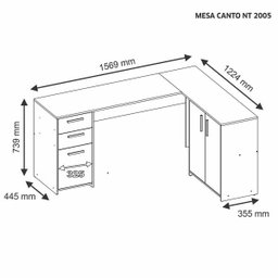 Mesa para Escritório em L Notável Office Nt 2005 Nogal Trend - 3