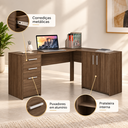 Ver imagem 3 de Mesa em L para Escritório Notável Office Nt 2005 Nogal Trend - Notável