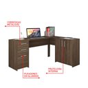 Ver imagem 4 de Mesa para Escritório em L Notável Office Nt 2005 Nogal Trend