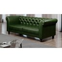 Ver imagem 6 de Sofá de Couro 2 Lugares Chesterfield 240cm Cor Verde - Mozzelar